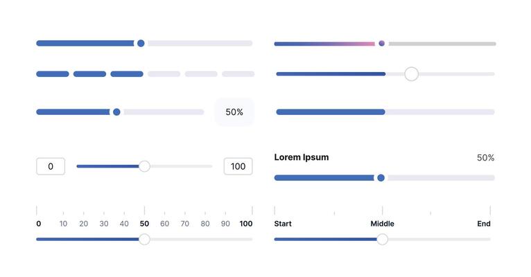 Sliders Set Interactive Progress and UI Elements EPS 10