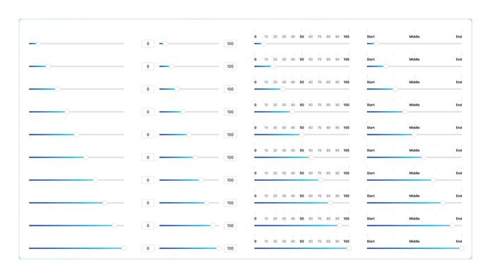 Mix Sliders for Web and UI Design, interactive Progress and UI Elements