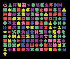 Abstract Neo Brutalism Geometric Shapes Collection in Vibrant Colors for creative Projects vector