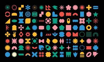 Abstract Neo Brutalism Geometric Shapes Collection in Vibrant Colors vector