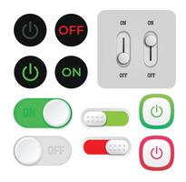 On Off Switch Buttons for Web Design and projects vector