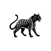 Elegant Leopard Silhouette in Motion vector