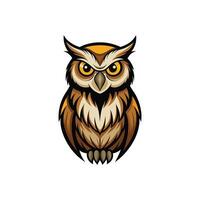 Feathered Wisdom Artistic Owl Design On White Background vector