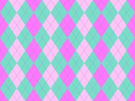 Vibrant pink mint argyle pattern. Perfect for fashion, textiles, websites, or playful designs. This cheerful, geometric background offers a retro feel with a modern twist. vector