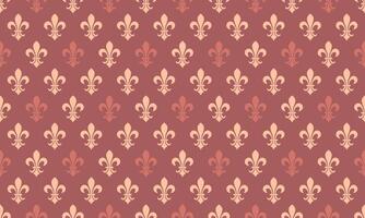 Symmetry 2025 as pattern monarchy. Revival antique queen fleur de lys. Fabric emblem of seamless pattern elegance. vector