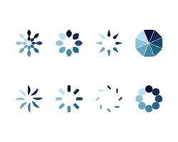 a set of six different types of blue and white shapes vector