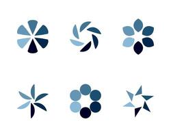 a set of six different types of flower shapes vector