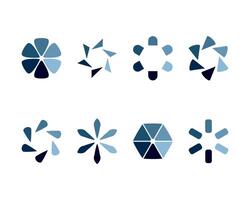 a set of six different shapes of blue and white vector