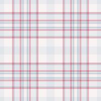 Isolation plaid seamless textile, old texture pattern check. 20s fabric background tartan in sea shell and sterling silver colors. vector