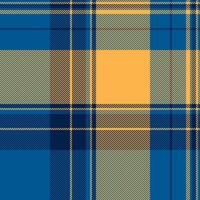 Vibrant blue, gold, and grey plaid pattern. Perfect for textile design, fashion, and website backgrounds. This seamless texture evokes warmth and style, ideal for fall or autumnal projects. vector