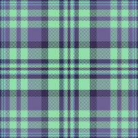Multicultural pattern tartan, warp seamless background texture. Effect check plaid fabric textile in indigo and green colors. vector