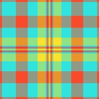 1950s textile plaid, styling check seamless tartan. Multicultural texture background fabric pattern in teal and red colors. vector