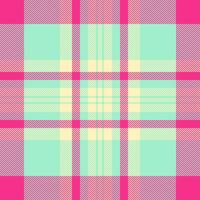 Bag background textile , backdrop fabric tartan check. Girly seamless pattern plaid texture in mint and pink colors. vector