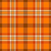 Vibrant autumnal plaid pattern in warm oranges and browns. Perfect for fallthemed designs, textiles, or seasonal branding. This seamless texture evokes feelings of warmth, comfort, and tradition. vector