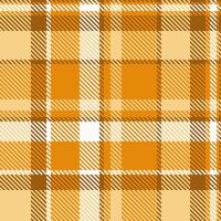 Warm autumnal plaid pattern in shades of orange and white. Perfect for fallthemed designs, textile prints, or website backgrounds. Evokes feelings of warmth, comfort, and rustic charm. vector