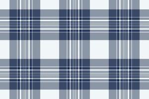 Customized plaid check fabric, everyday texture textile. Rest pattern seamless background tartan in blue and white colors. vector
