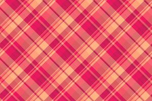 Spring textile background check, cover pattern tartan . Ragged plaid seamless texture fabric in red and light salmon colors. vector