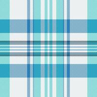 Seamless teal and white plaid pattern. Perfect for textile design, website backgrounds, or crafting projects. This vibrant, classic check evokes feelings of freshness and style. vector