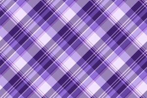 Day textile plaid , guy seamless background tartan. Cloth texture fabric check pattern in violet and light colors. vector