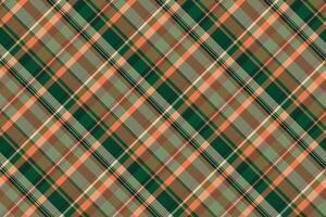 Thread texture pattern, hippy plaid textile check. Checking seamless background fabric tartan in orange and pastel colors. vector