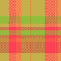 Vibrant plaid pattern in shades of coral, lime green, and gold. Perfect for textile design, fashion, or website backgrounds. This cheerful and modern texture evokes feelings of warmth and energy. vector
