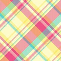 Simple textile check fabric, repeat texture tartan pattern. Deluxe background seamless plaid in lemon chiffon and red colors. vector