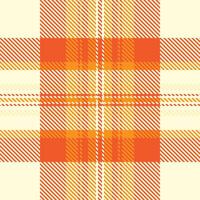 Vibrant orange and cream plaid pattern. Perfect for autumnal designs, textiles, or website backgrounds. vector