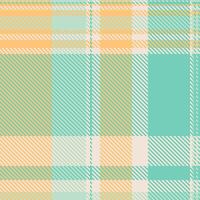Pastel plaid pattern in peach and mint green. Perfect for textile design, website backgrounds, or crafting projects. This soft, calming image evokes feelings of tranquility and spring. vector