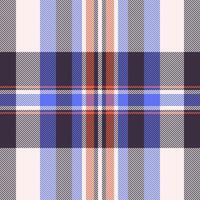 Vibrant plaid pattern in blues, oranges, and neutrals. Perfect for textile design, fashion, and home decor projects. This seamless texture evokes a feeling of warmth and style. vector