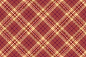 Endless plaid background, pastel seamless pattern fabric. Dreamy tartan textile texture check in red and amber colors. vector