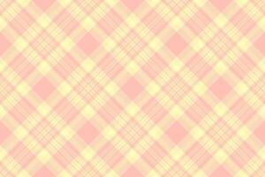 Pastel pink and yellow plaid pattern. Subtle, elegant texture ideal for backgrounds, fabrics, or stationery design. Evokes feelings of softness, warmth, and femininity. vector