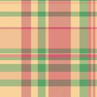 Pastel plaid pattern. Soft peach, pink, green, and brown hues create a gentle, springlike texture. Ideal for fashion, textile design, or website backgrounds. Evokes feelings of warmth and comfort. vector