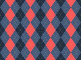 Stylish coral and slate blue argyle pattern. Perfect for backgrounds, textiles, or fashion design. This geometric design offers a sophisticated and timeless aesthetic. vector
