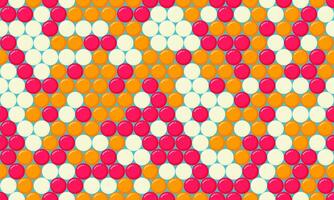 a colorful pattern with orange, pink and white dots vector