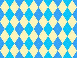 Vibrant argyle pattern in cheerful blue and pale yellow. Perfect for backgrounds, textiles, or playful designs. vector