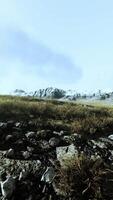 dry grass fields and mountains in Nepal video