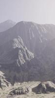 View of the Afghan mountains in fog video