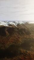 Aerial view of fjord in cold winter weather video