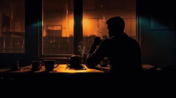 dimly dark coffee photo