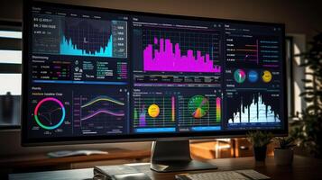 metrics data on monitor photo