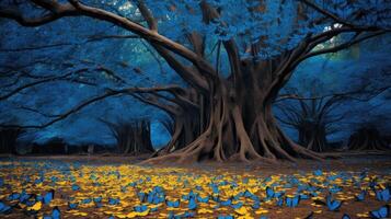 branches tree with butterflies photo
