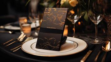 refinement black and gold menu photo