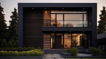 sleek black window frame photo