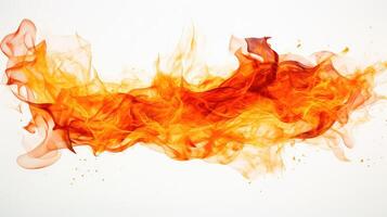 intense fire flames white background photo