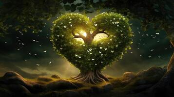 enchanting tree with hearts photo