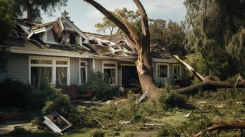 branches tree fell on house photo