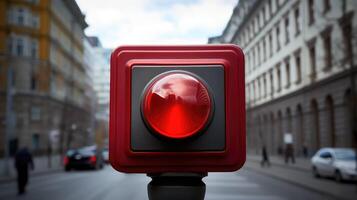 crossing red square button photo