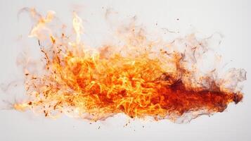 igniti fire on white background photo