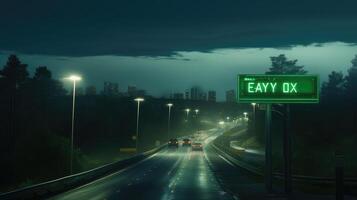 exit green highway sign photo