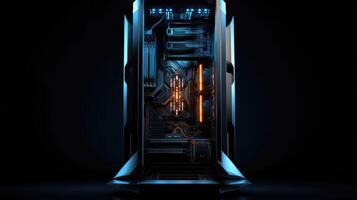 illuminated computer black background photo